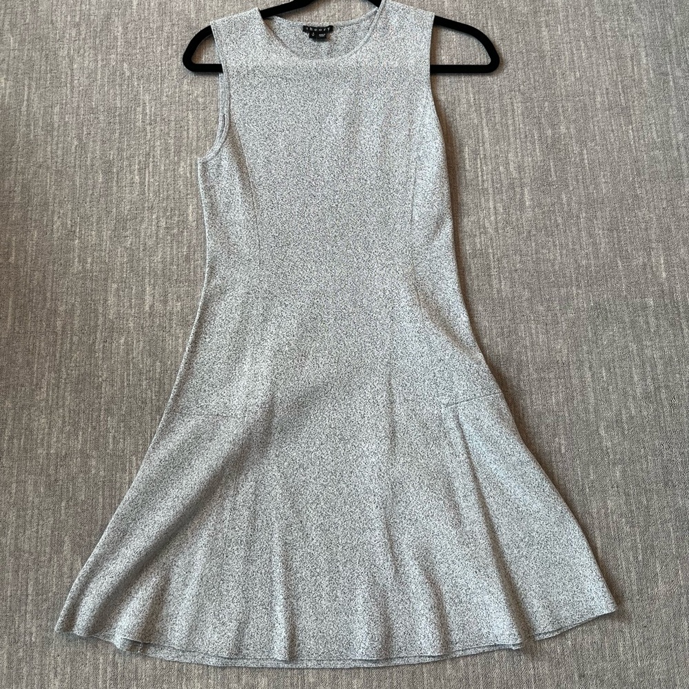 Theory grey/black speckled dress